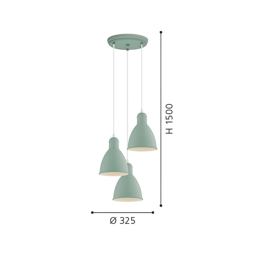 EGLO 49095 - Lustra ar auklu PRIDDY-P 3xE27/60W/230V
