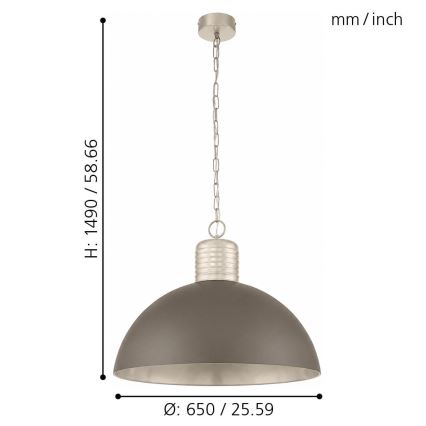 Eglo 49107 - Lustra ar ķēdi COLDRIDGE 1xE27/60W/230V
