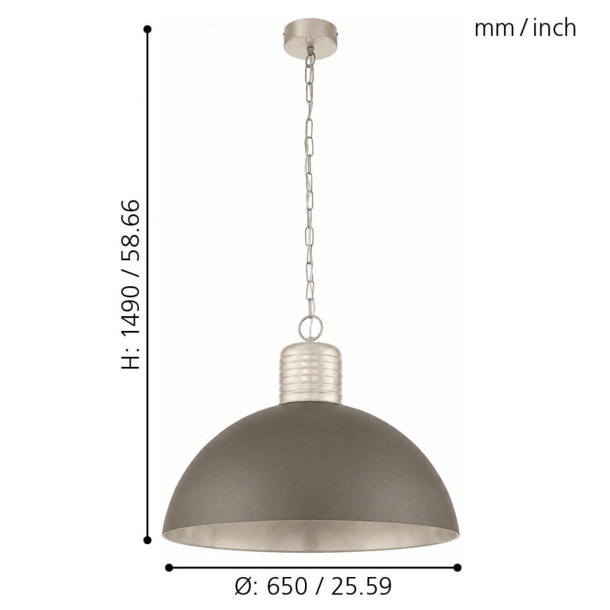 Eglo 49107 - Lustra ar ķēdi COLDRIDGE 1xE27/60W/230V