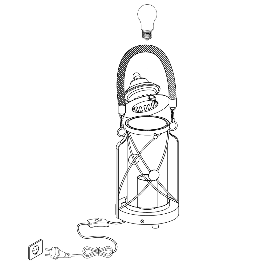 Eglo - Galda lampa 1xE27/60W/230V