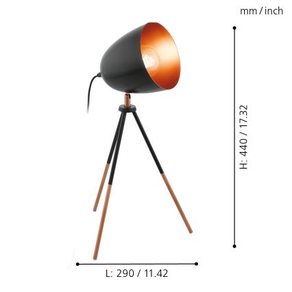 Eglo - Galda lampa 1xE27/60W/230V