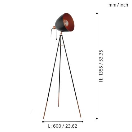 Eglo - Grīdas stāvlampa 1xE27/60W/230V