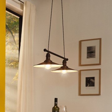 Eglo 49457 - Piekaramā lampa uz troses STOCKBURY 2xE27/60W/230V