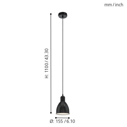 Eglo - Lustra 1xE27/60W/230V