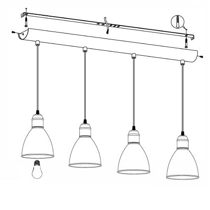 Eglo - Lustra 4xE27/60W/230V