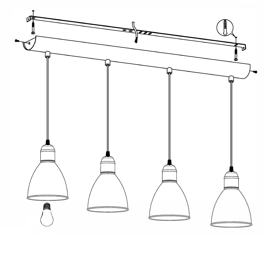 Eglo - Lustra 4xE27/60W/230V