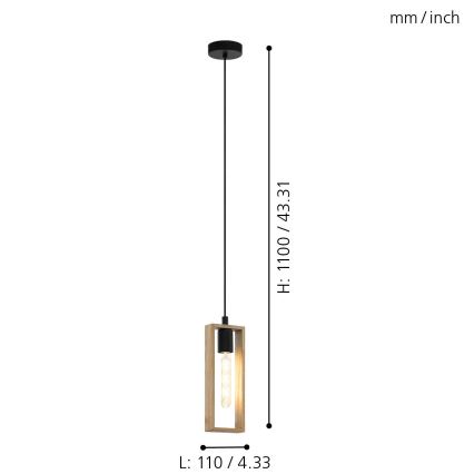 Eglo - Lustra ar auklu 1xE27/60W/230V