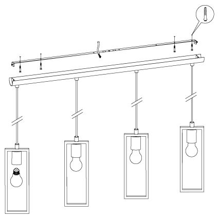 Eglo - Lustra ar auklu 4xE27/60W/230V