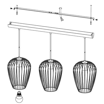 Eglo - Lustra 3xE27/60W/230V