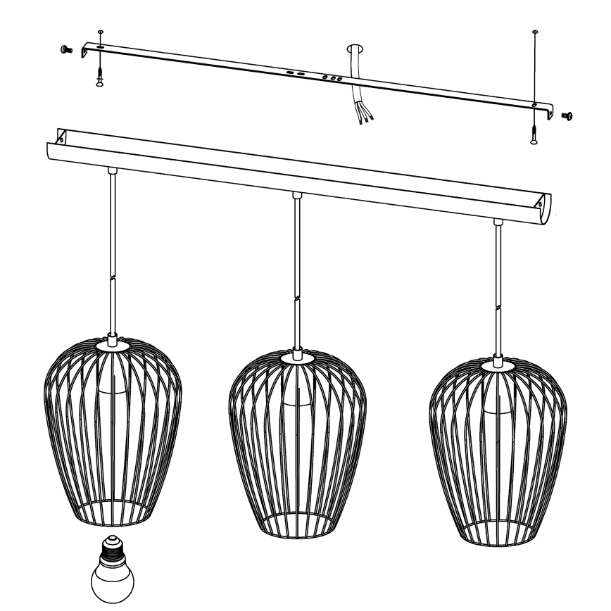 Eglo - Lustra 3xE27/60W/230V