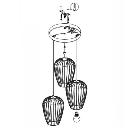 Eglo - Lustra 3xE27/60W/230V