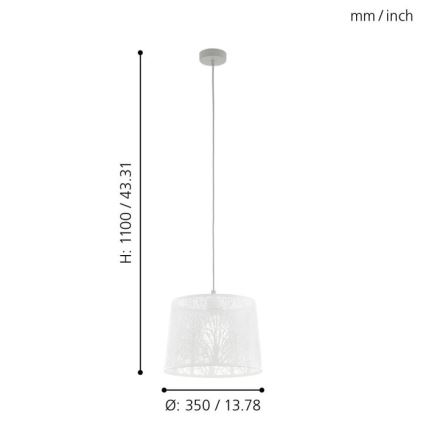 Eglo - Lustra ar auklu 1xE27/60W/230V