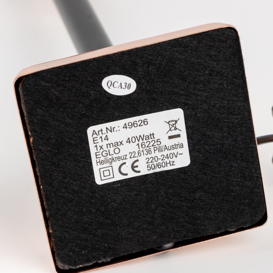 Eglo 49626 - Lampas pēda TRUNGLE 1xE14/40W/230V