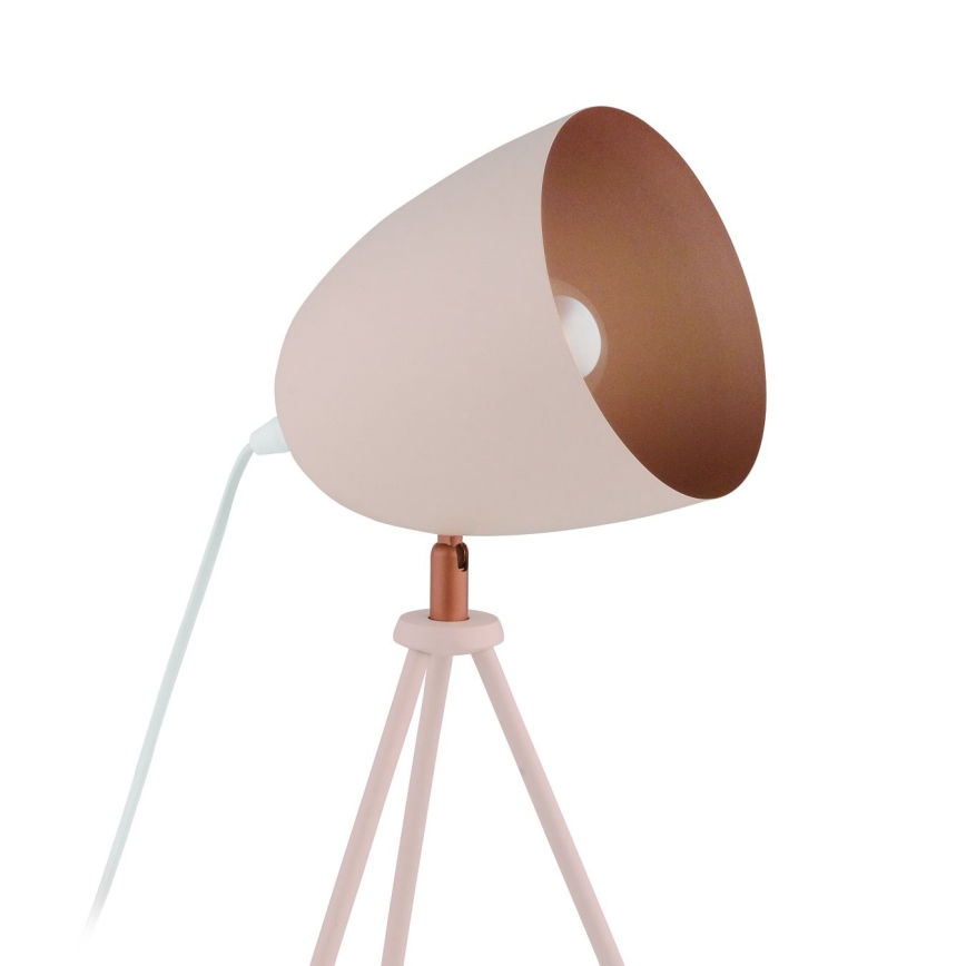Eglo 49727 - Galda lampa CHESTER 1xE27/60W/230V balta/miedzaina