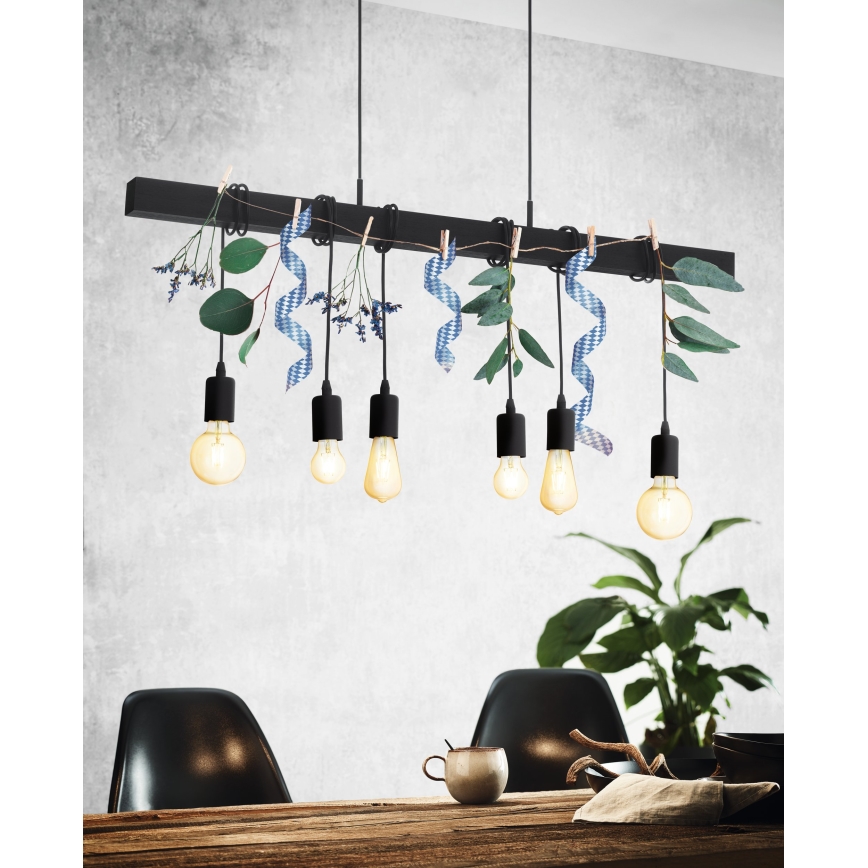 Eglo - Piekarama lampa TOWNSHEND 6xE27/60W/230V