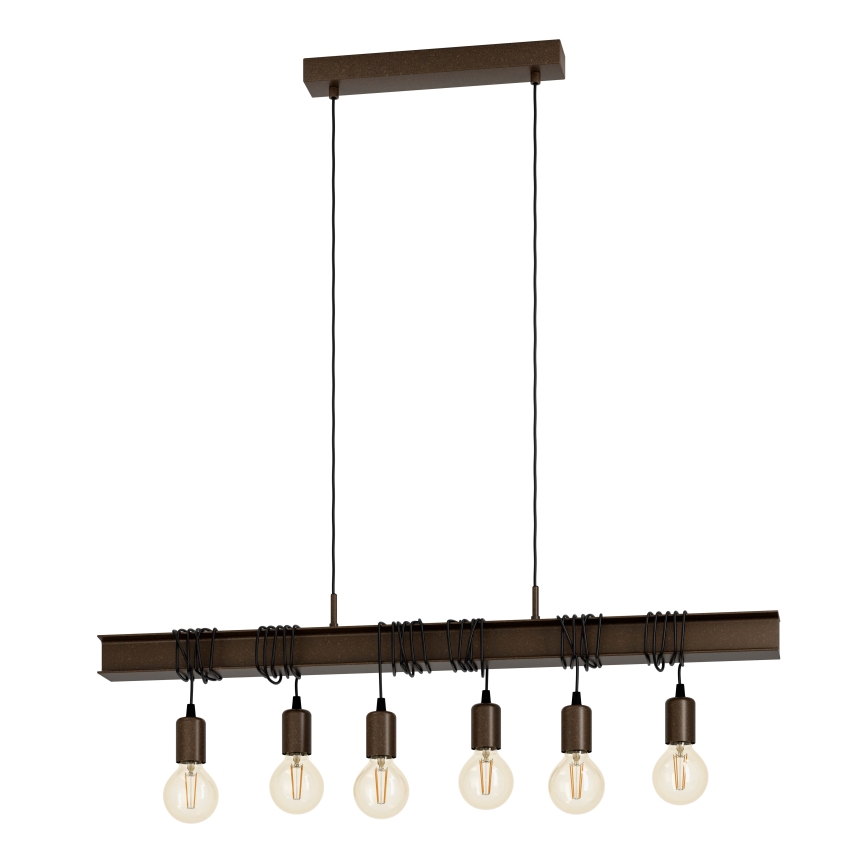 Eglo - Lustra ar auklu TOWNSHEND 6xE27/60W/230V