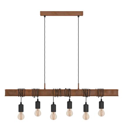 Eglo - Lustra ar auklu TOWNSHEND 6xE27/60W/230V