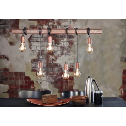 Eglo - Lustra ar auklu TOWNSHEND 6xE27/60W/230V
