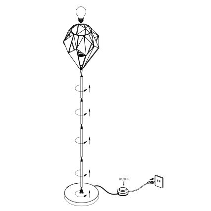 Eglo - Stāvlampa 1xE27/60W/230V