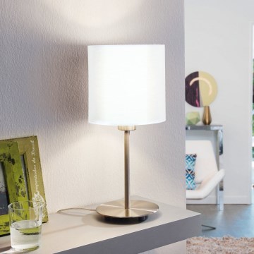 Eglo 54744 - Galda lampa ANADIA 1xE14/40W/230V balta/matēts hroms