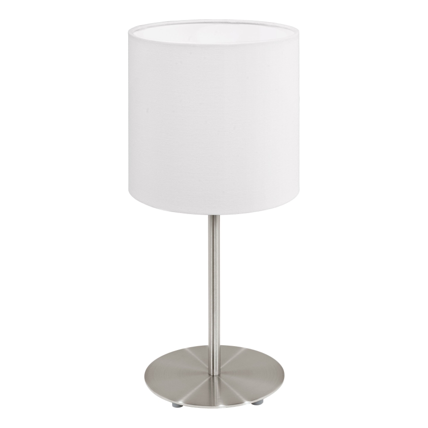 Eglo 54744 - Galda lampa ANADIA 1xE14/40W/230V balta/matēts hroms