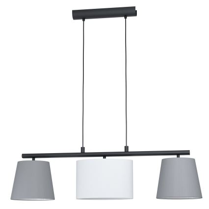 Eglo 55207 - Lustra ar auklu ALMEIDA 3xE14/25W/230V pelēka