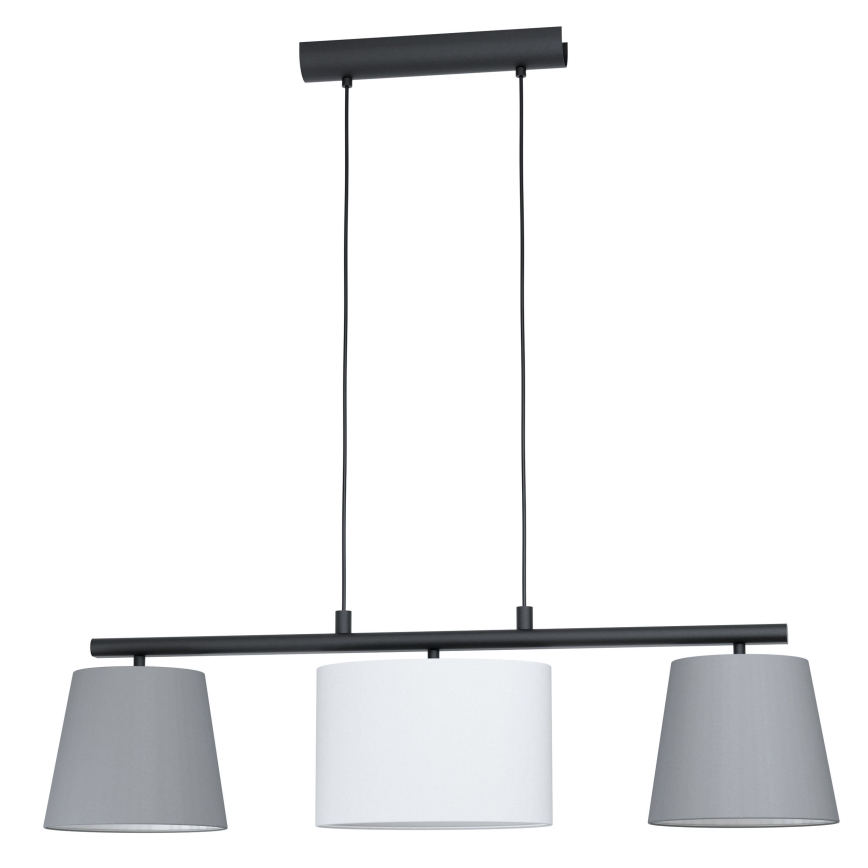 Eglo 55207 - Lustra ar auklu ALMEIDA 3xE14/25W/230V pelēka