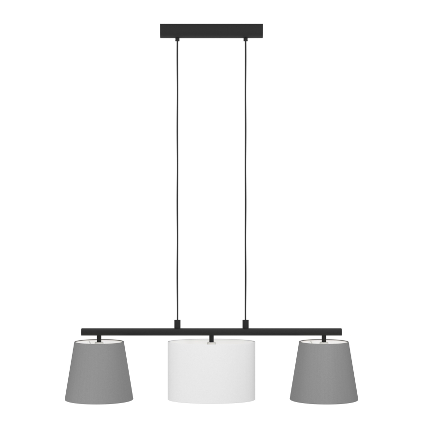 Eglo 55207 - Lustra ar auklu ALMEIDA 3xE14/25W/230V pelēka