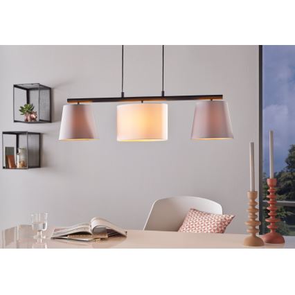 Eglo 55207 - Lustra ar auklu ALMEIDA 3xE14/25W/230V pelēka