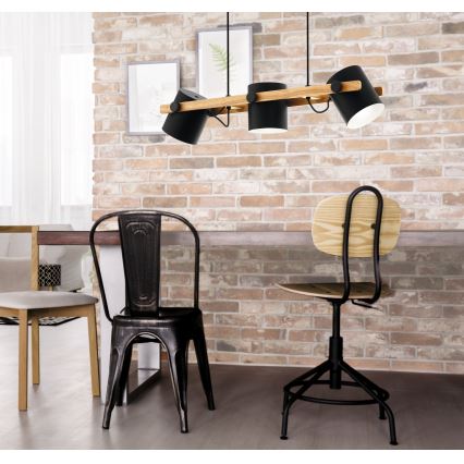 Eglo 55234 - Lustra ar auklu HORNWOOD 3xE27/60W/230V