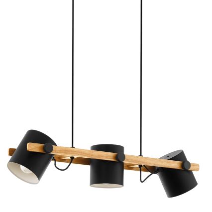 Eglo 55234 - Lustra ar auklu HORNWOOD 3xE27/60W/230V