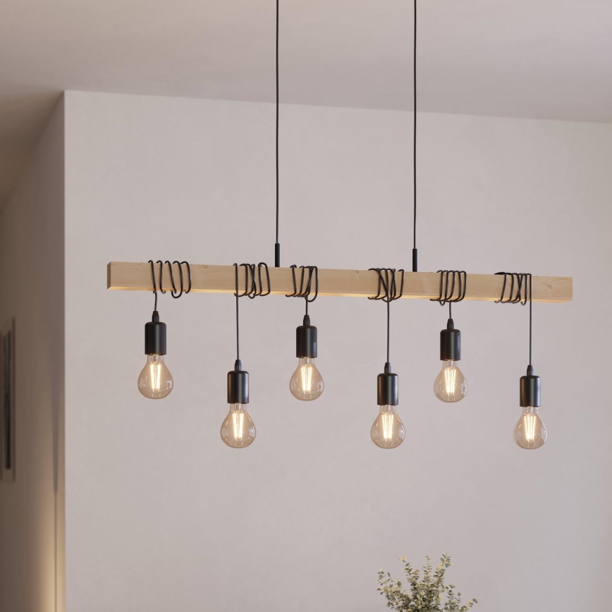 Eglo 55242 - Lustra ar auklu TOWNSHEND 6xE27/60W/230V