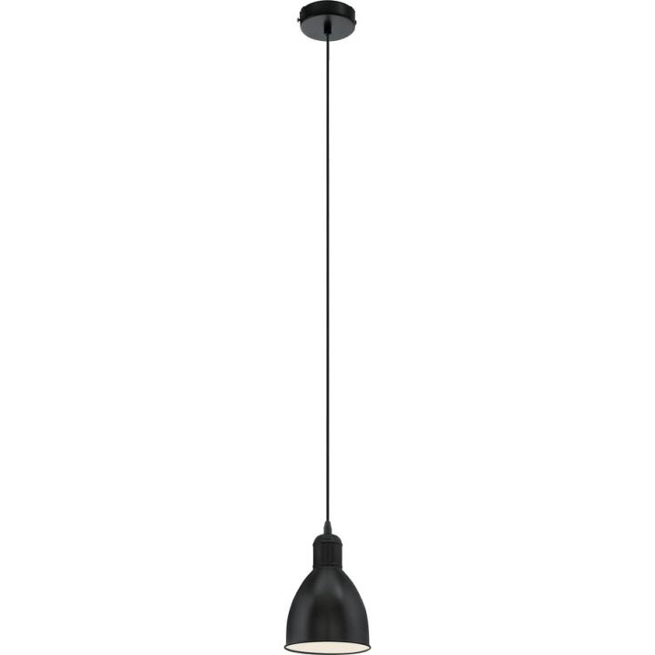 Eglo 55243 - Piekaramā lampa uz troses PRIDDY 1xE27/60W/230V, melna