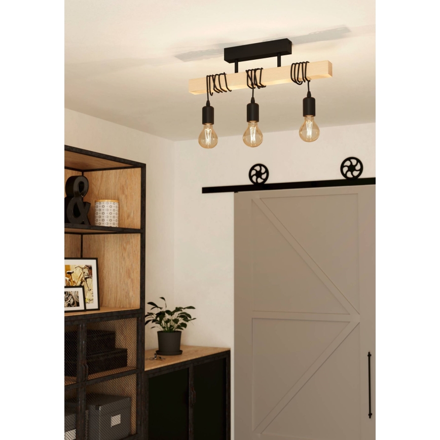 Eglo 55247 - Virsmas uzstādāma griestu lampa TOWNSHEND 3xE27/60W/230V