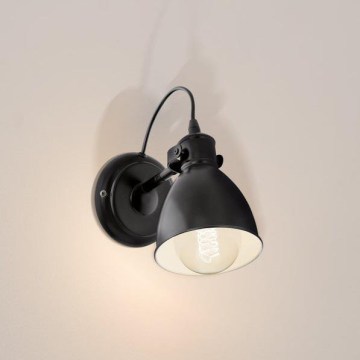Eglo 55261 - Sienas lampa PRIDDY 1xE27/40W/230V melna