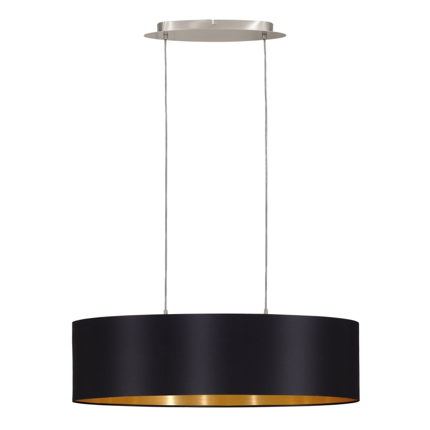 Eglo 55266 - Lustra ar auklu MASERLO 2xE27/60W/230V melna