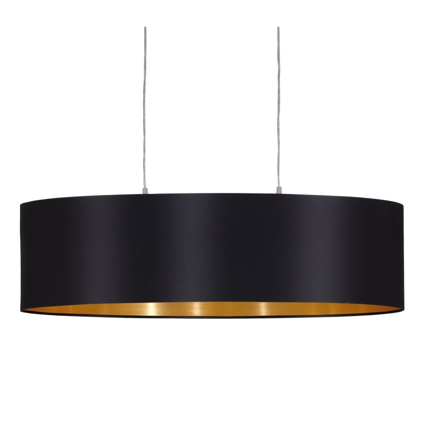 Eglo 55266 - Lustra ar auklu MASERLO 2xE27/60W/230V melna