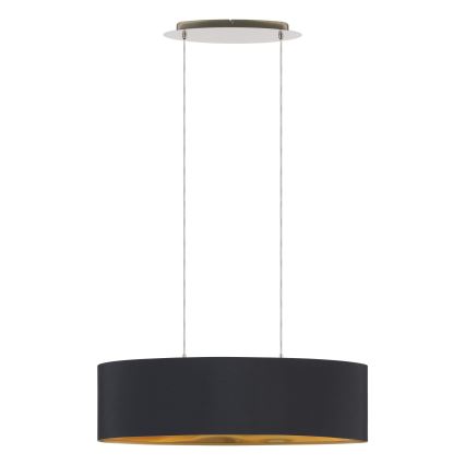 Eglo 55266 - Lustra ar auklu MASERLO 2xE27/60W/230V melna