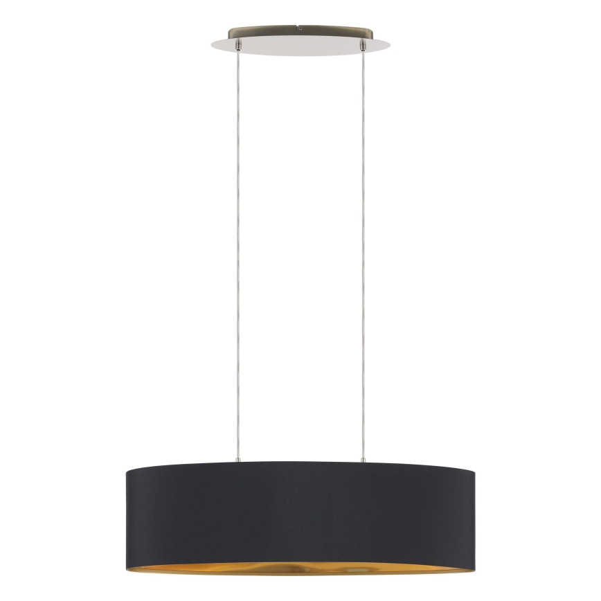 Eglo 55266 - Lustra ar auklu MASERLO 2xE27/60W/230V melna