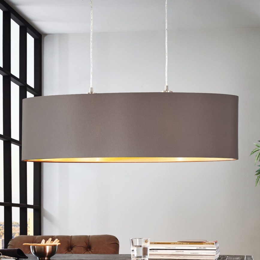 Eglo 55271 - Lustra ar auklu MASERLO 2xE27/60W/230V brūna