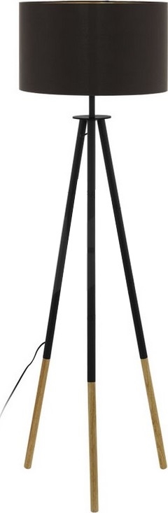 Eglo 55291 - Grīdas stāvlampa BIDFORD 1xE27/60W/230V melna/brūna