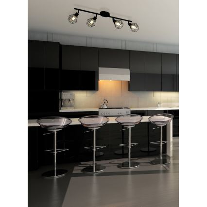 Eglo 55301 - LED virziena gaismeklis ZAPATA 4xG9/3W/230V melns