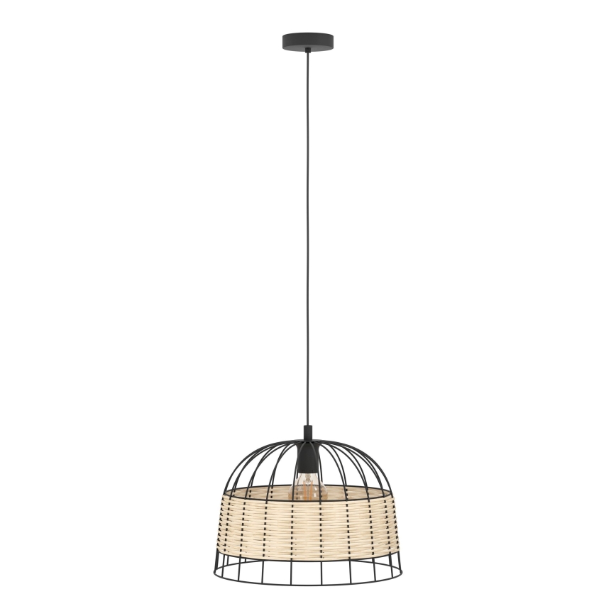 Eglo 55709 - Lustra ar auklu ANWICK 1xE27/40W/230V rotanga