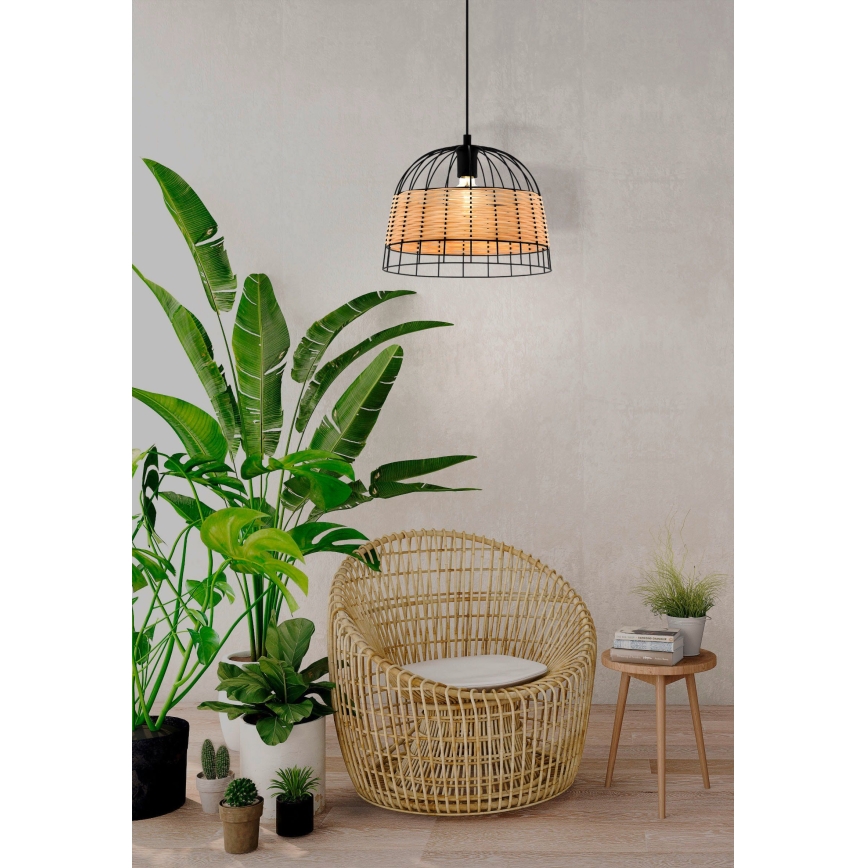 Eglo 55709 - Lustra ar auklu ANWICK 1xE27/40W/230V rotanga