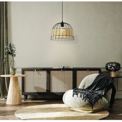 Eglo 55709 - Lustra ar auklu ANWICK 1xE27/40W/230V rotanga