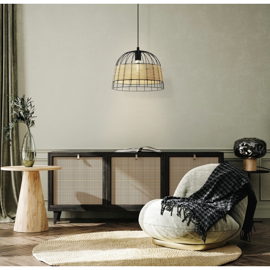 Eglo 55709 - Lustra ar auklu ANWICK 1xE27/40W/230V rotanga