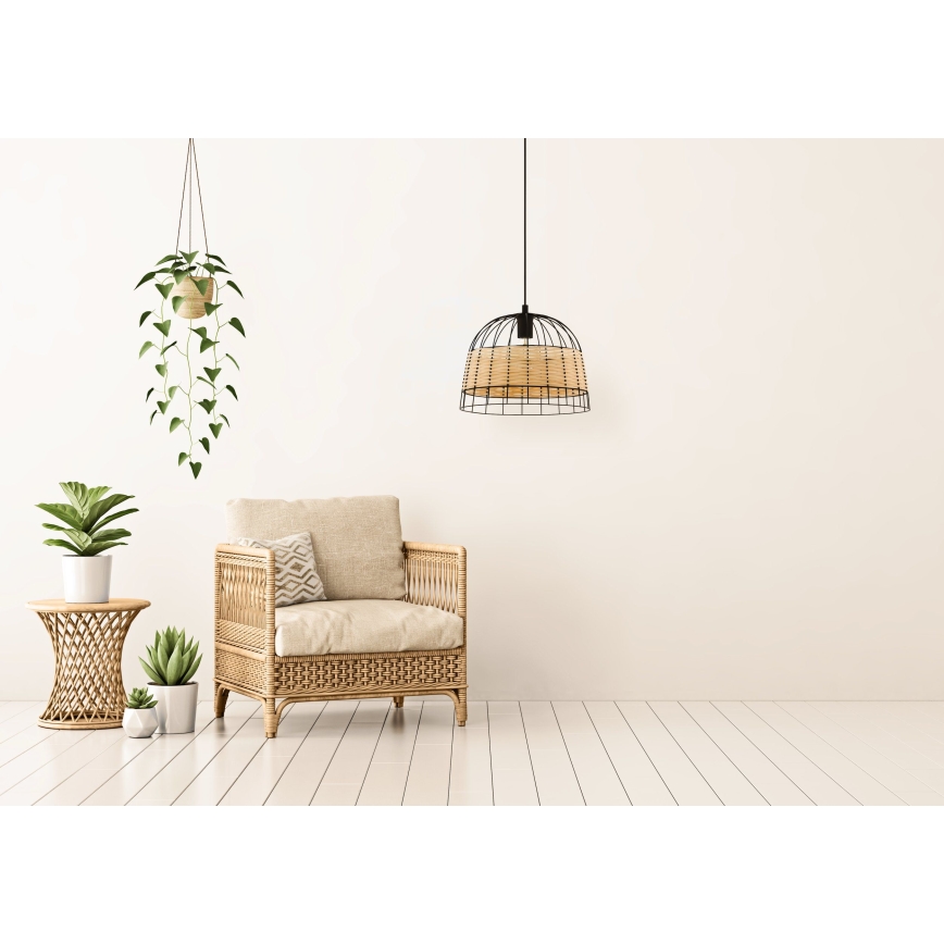 Eglo 55709 - Lustra ar auklu ANWICK 1xE27/40W/230V rotanga