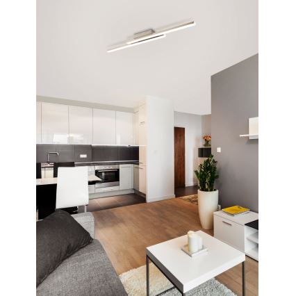 Eglo 55971 - LED RGBW ar regulējamu spilgtumu griestu gaismeklis FRAIOLI-C LED/34W/230V 2700-6500K matēts hroms + tālvadības pults