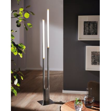 Eglo 55972 - LED RGBW ar regulējamu spilgtumu grīdas lampa FRAIOLI-C LED/34W/230V 2700-6500K matēts hroms + tālvadības pults