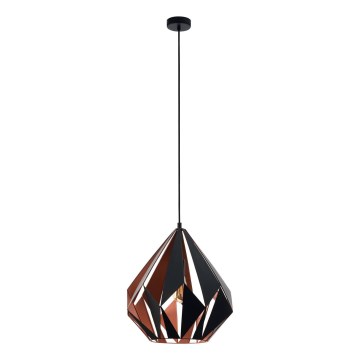 Eglo 62834 - Lustra ar auklu CARLTON PRO 1xE27/60W/230V d. 44 cm melna